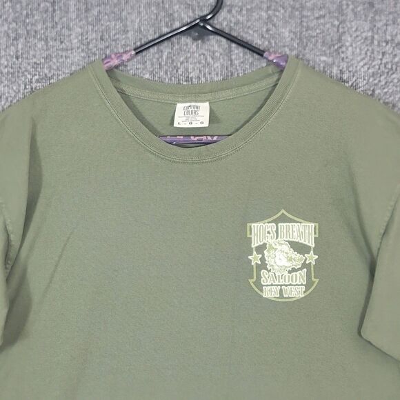 Hogs Breath Saloon Key West FL T-Shirt Mens L Green Support Our Troops Biker Tee - Picture 5 of 11